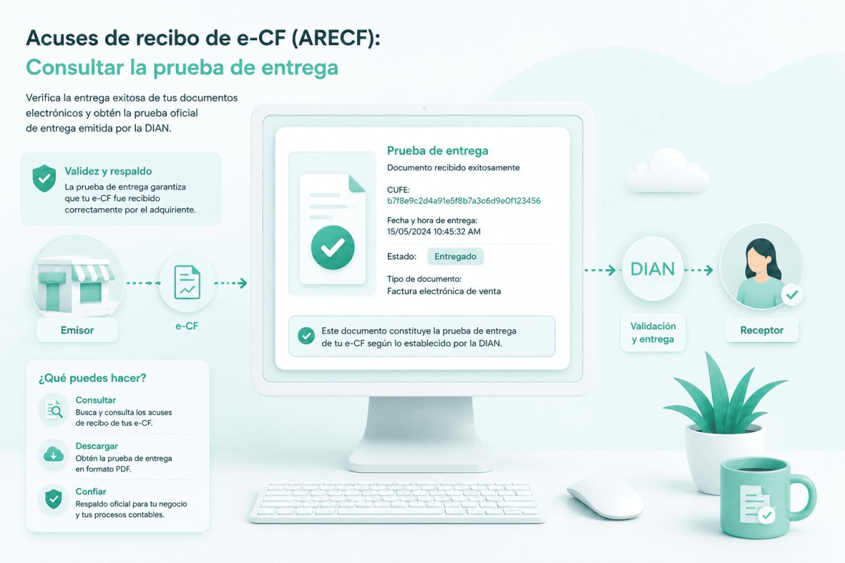 Acuses de recibo de e-CF (ARECF): consultar la prueba de entrega